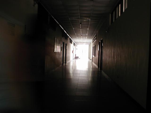 Through the darkened corridors of a university